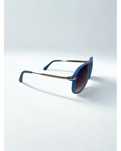 Aviator Style Γυαλιά Ηλίου Γαλάζιο Ματ Μεταλλικά Βραχιόνια