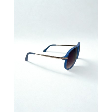 Aviator Style Γυαλιά Ηλίου Γαλάζιο Ματ Μεταλλικά Βραχιόνια