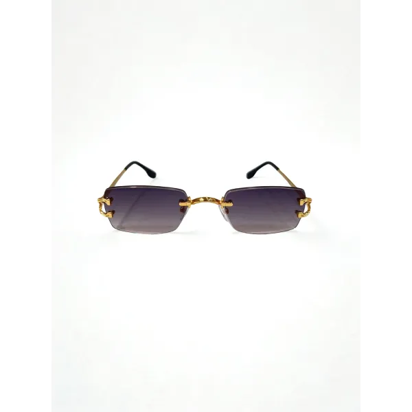 Rivero Chiaro RC10004 C1 Γυαλιά Ηλίου Rimless Ορθογώνια Χρυσά με Γκρι Ντεγκραντέ Φακούς
