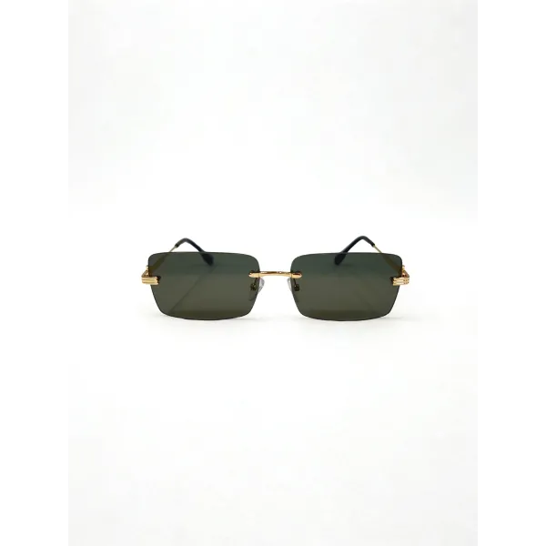 Rivero Chiaro RC10003 C2 Γυαλιά Ηλίου Rimless Ορθογώνια Χρυσά με Πράσινο Φακό G-15