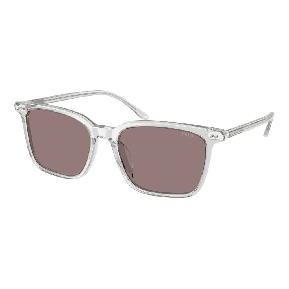 Polo Ralph Lauren PH4194U 5958/N Shiny Transparent Grey – Ανδρικά Τετράγωνα Γυαλιά Ηλίου με Μωβ Φακούς (56-18-150)