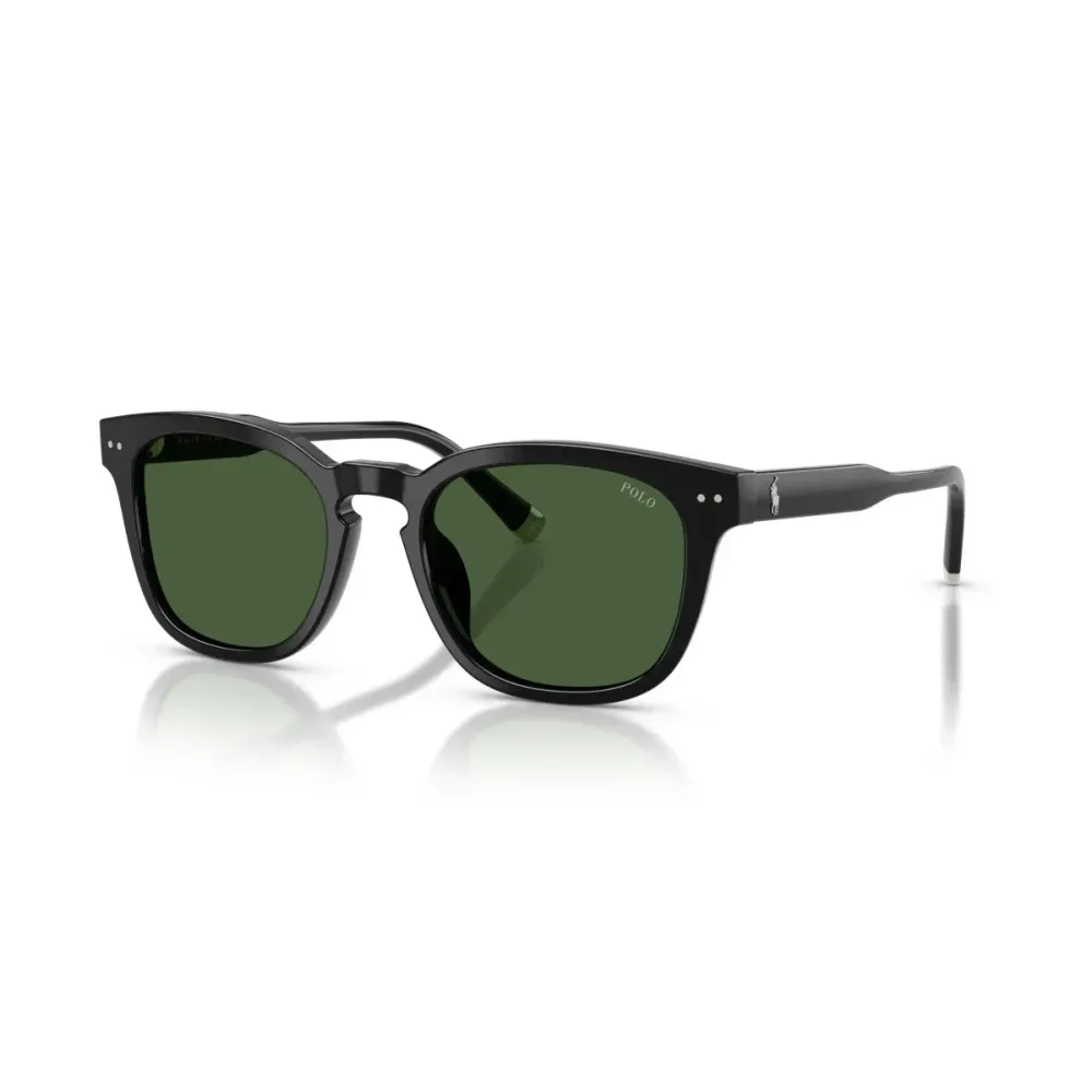 Polo Ralph Lauren PH4242U 500171 Shiny Black – Ανδρικά Τετράγωνα Γυαλιά Ηλίου με Πράσινους Φακούς (52-20-145)