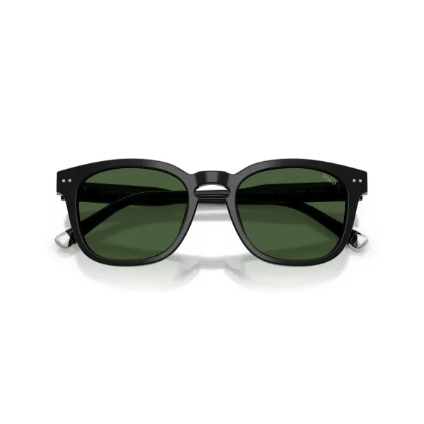 Polo Ralph Lauren PH4242U 500171 Shiny Black – Ανδρικά Τετράγωνα Γυαλιά Ηλίου με Πράσινους Φακούς (52-20-145)