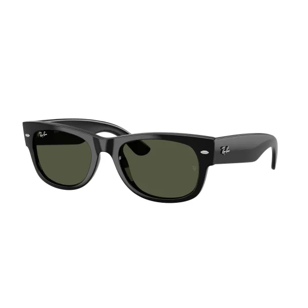 Ray-Ban Mega Wayfarer II RB0832S 901/31 Shiny Black – Γυαλιά Ηλίου με Πράσινους Φακούς G-15 (55-21-145)