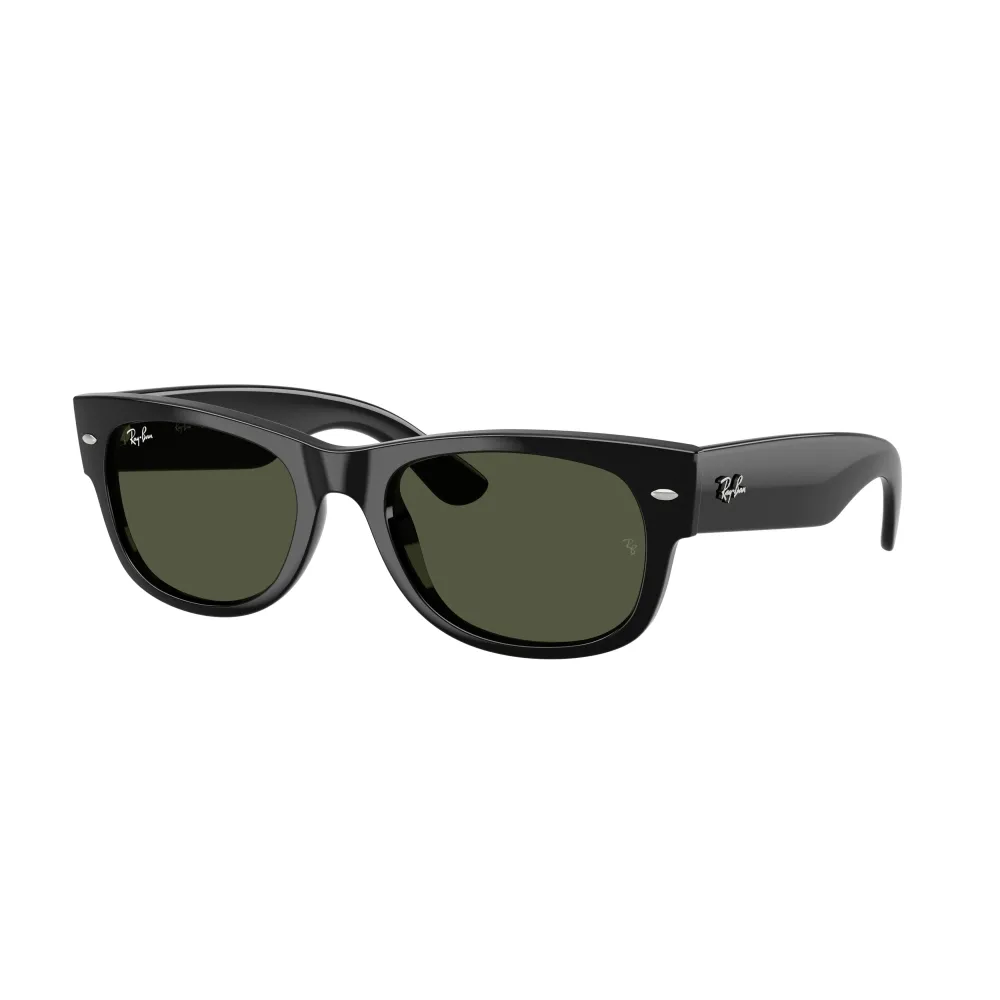 Ray-Ban Mega Wayfarer II RB0832S 901/31 Shiny Black – Γυαλιά Ηλίου με Πράσινους Φακούς G-15 (55-21-145)