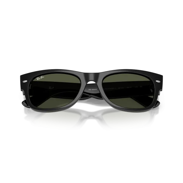 Ray-Ban Mega Wayfarer II RB0832S 901/31 Shiny Black – Γυαλιά Ηλίου με Πράσινους Φακούς G-15 (55-21-145)
