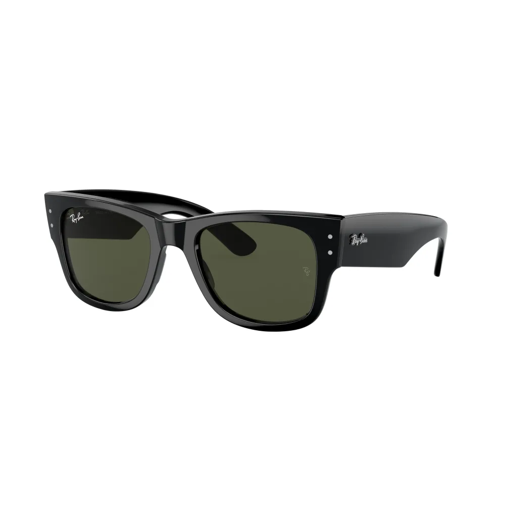 Ray-Ban Mega Wayfarer RB0840S 901/31 Shiny Black – Γυαλιά Ηλίου με Πράσινους Φακούς G-15 (51-21-145)