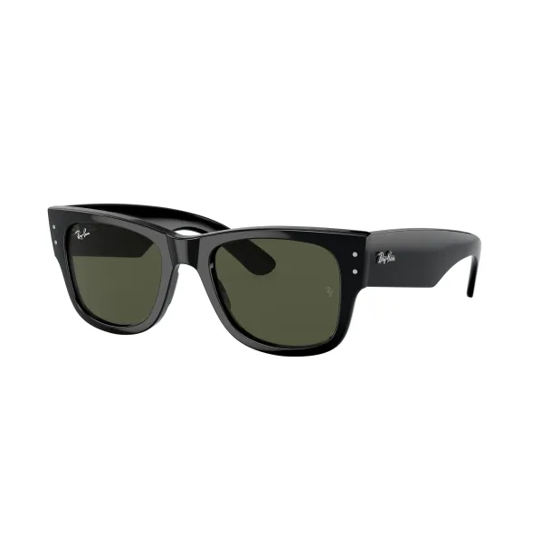 Ray-Ban Mega Wayfarer RB0840S 901/31 Shiny Black – Γυαλιά Ηλίου με Πράσινους Φακούς G-15 (51-21-145)