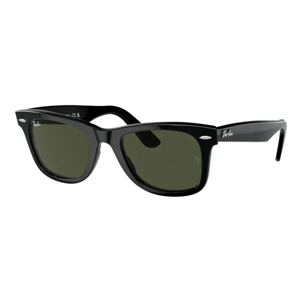 Ray-Ban Original Wayfarer RB2140 901 Black – Γυαλιά Ηλίου με Πράσινους Φακούς G-15 (50-22-150)