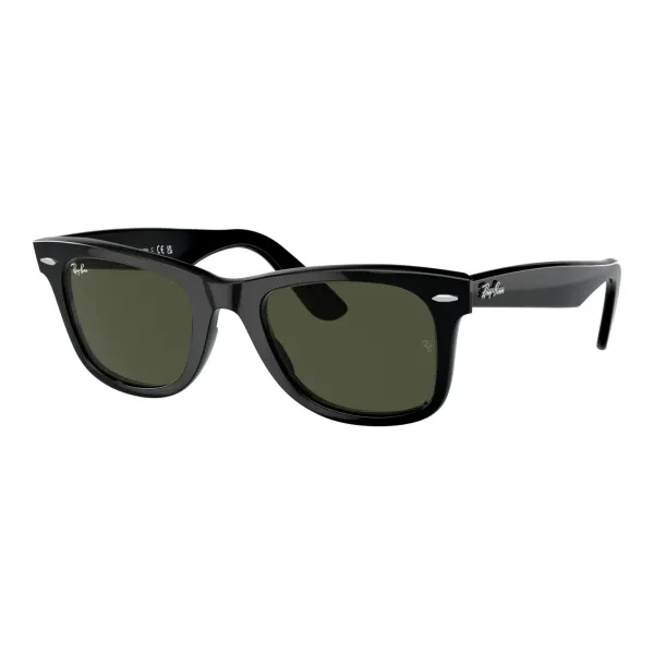 Ray-Ban Original Wayfarer RB2140 901 Black – Γυαλιά Ηλίου με Πράσινους Φακούς G-15 (50-22-150)