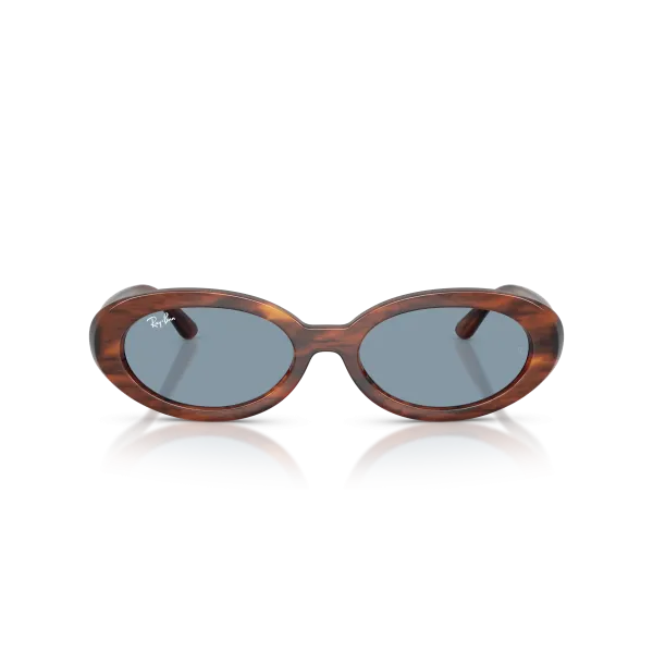 Ray-Ban RB2223  Striped Havana – Oval Γυαλιά Ηλίου με Μπλε Φακούς (54-19-145)