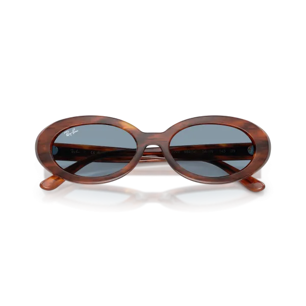Ray-Ban RB2223  Striped Havana – Oval Γυαλιά Ηλίου με Μπλε Φακούς (54-19-145)