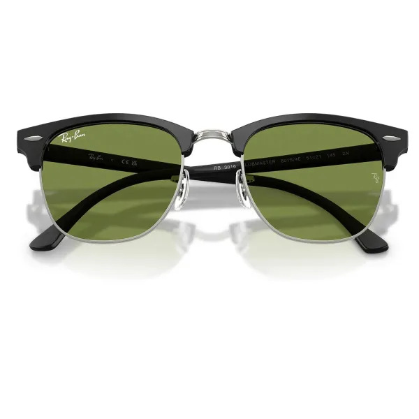 Ray-Ban Clubmaster RB3016 601S/85 Matte Black on Black – Γυαλιά Ηλίου με Πράσινους Φακούς G-15 (51-21-145)