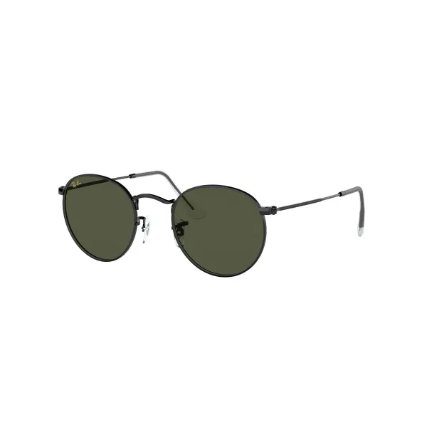 Ray-Ban Round Metal RB3447 9199/31 Black – Τα Εμβληματικά Στρογγυλά Γυαλιά Ηλίου με Πράσινους Φακούς G-15 (50-21-145)
