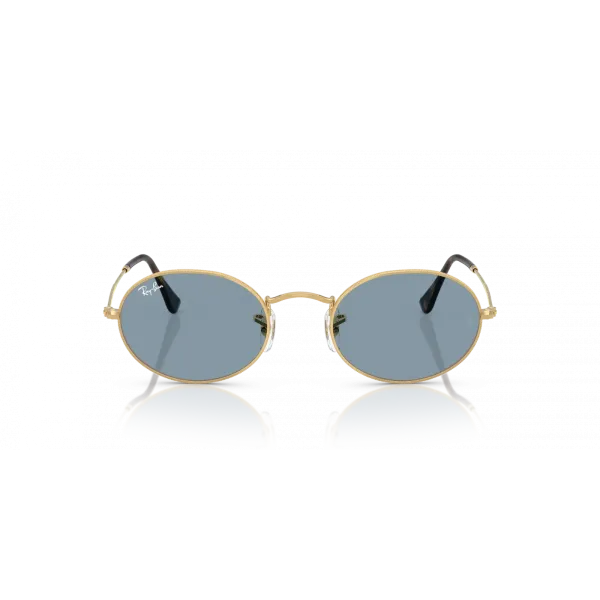 Ray-Ban Oval RB3547 001/56 Arista Gold – Εμβληματικά Οβάλ Γυαλιά Ηλίου με Μπλε Φακούς (51-21-145)