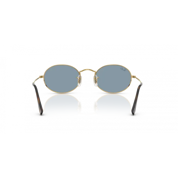 Ray-Ban Oval RB3547 001/56 Arista Gold – Εμβληματικά Οβάλ Γυαλιά Ηλίου με Μπλε Φακούς (51-21-145)