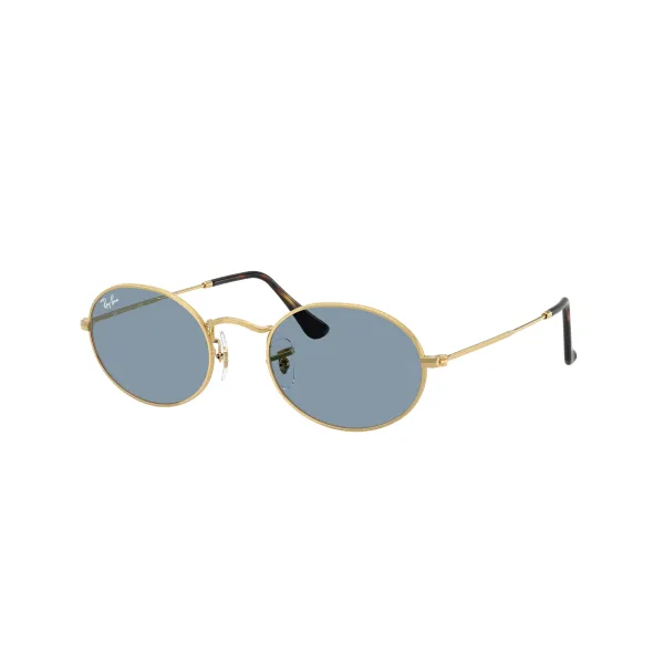 Ray-Ban Oval RB3547 001/56 Arista Gold – Εμβληματικά Οβάλ Γυαλιά Ηλίου με Μπλε Φακούς (51-21-145)