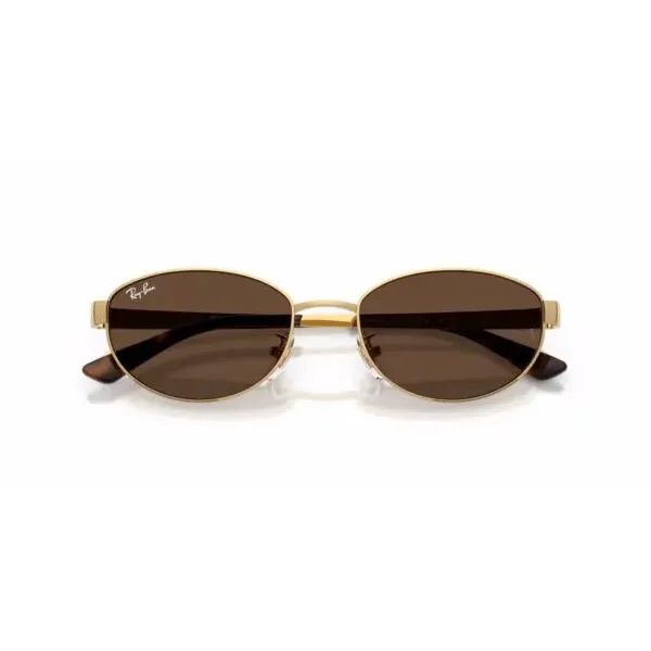 Ray-Ban RB3774D 001/73 Arista Gold – Οβάλ Γυαλιά Ηλίου με Σκούρους Καφέ Φακούς (55-19-145)