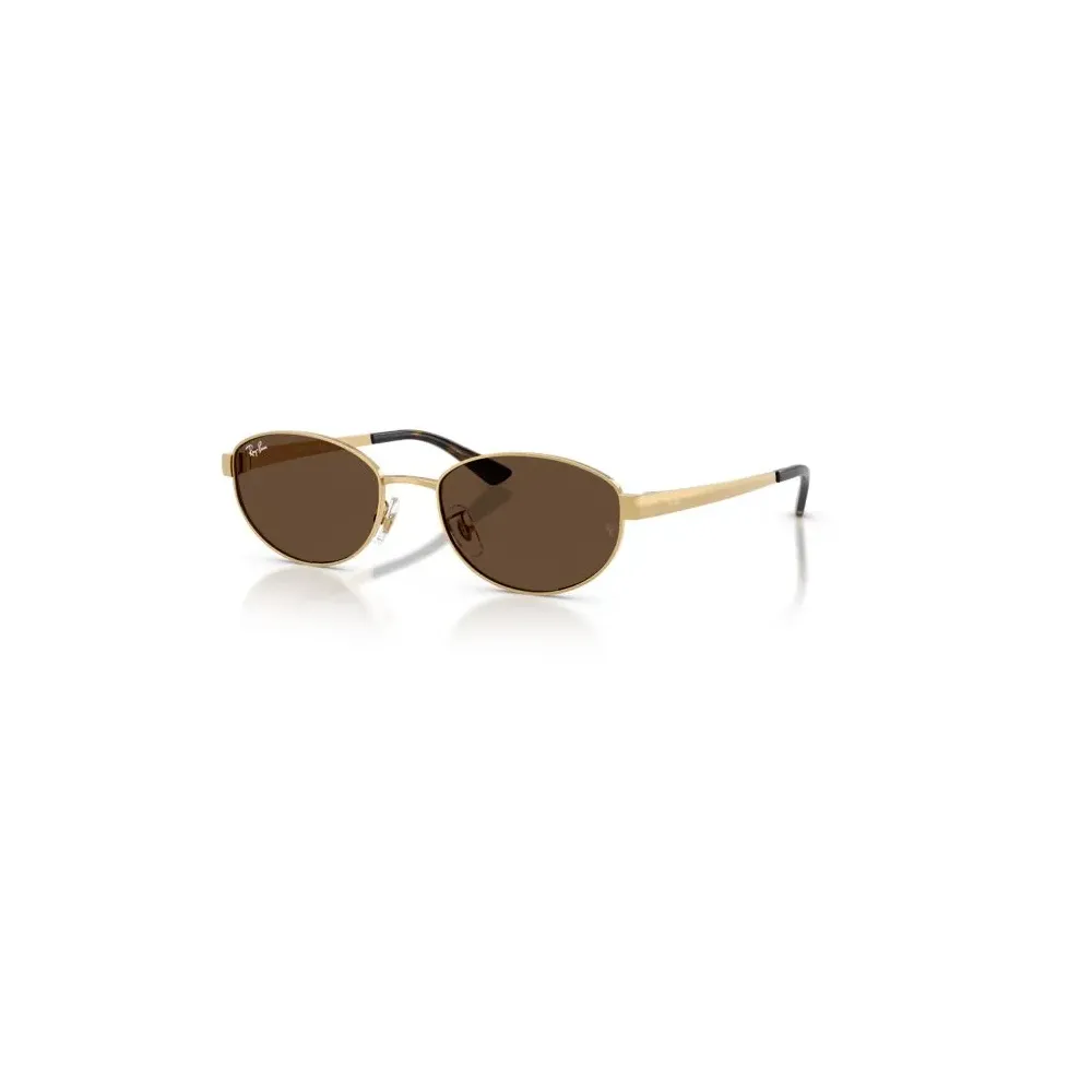 Ray-Ban RB3774D 001/73 Arista Gold – Οβάλ Γυαλιά Ηλίου με Σκούρους Καφέ Φακούς (55-19-145)