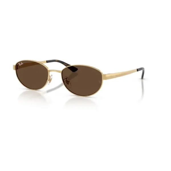 Ray-Ban RB3774D 001/73 Arista Gold – Οβάλ Γυαλιά Ηλίου με Σκούρους Καφέ Φακούς (55-19-145)