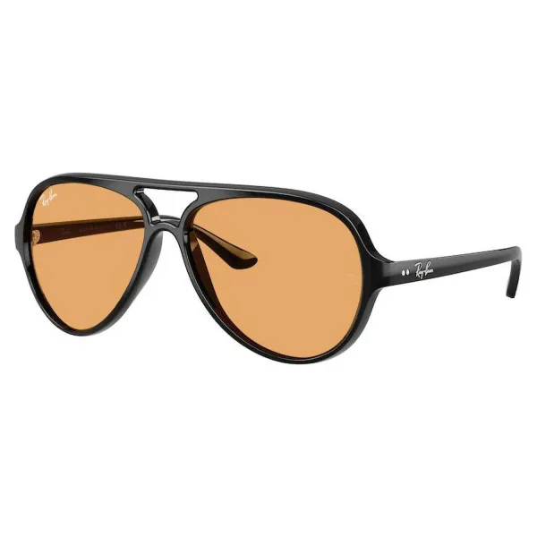 Ray-Ban Cats 5000 RB4125 601/33 Black – Εμβληματικά Κοκάλινα Aviator με Πορτοκαλί Φακούς (59-13-140)