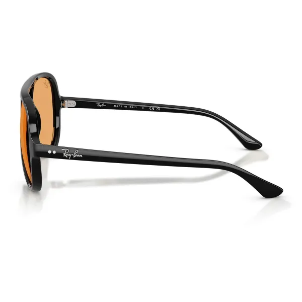 Ray-Ban Cats 5000 RB4125 601/33 Black – Εμβληματικά Κοκάλινα Aviator με Πορτοκαλί Φακούς (59-13-140)