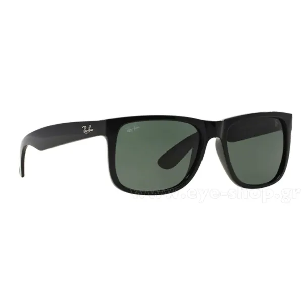 Ray-Ban Justin RB4165 601/71 Black – Μοντέρνα Γυαλιά Ηλίου με Dark Green Φακούς (55-16-145)