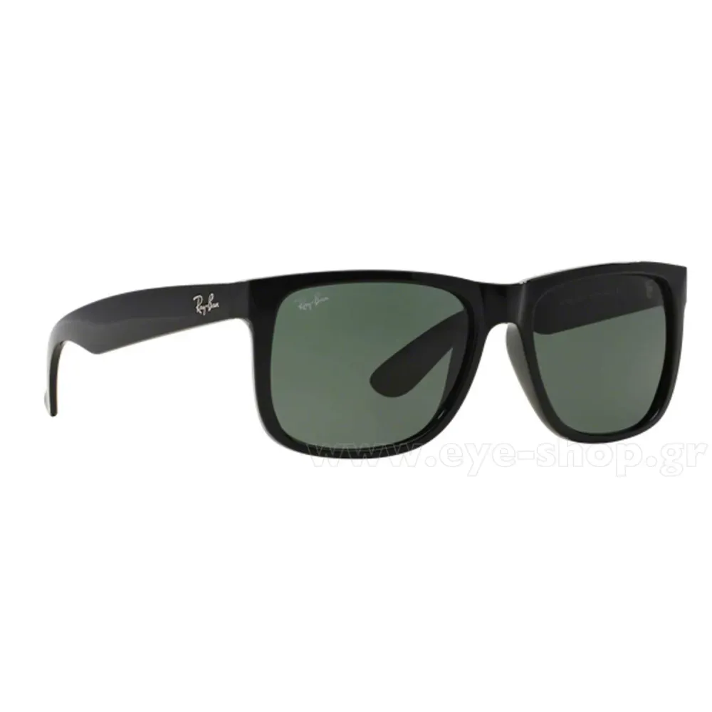 Ray-Ban Justin RB4165 601/71 Black – Μοντέρνα Γυαλιά Ηλίου με Dark Green Φακούς (55-16-145)