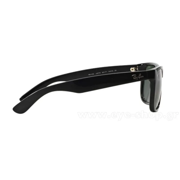 Ray-Ban Justin RB4165 601/71 Black – Μοντέρνα Γυαλιά Ηλίου με Dark Green Φακούς (55-16-145)