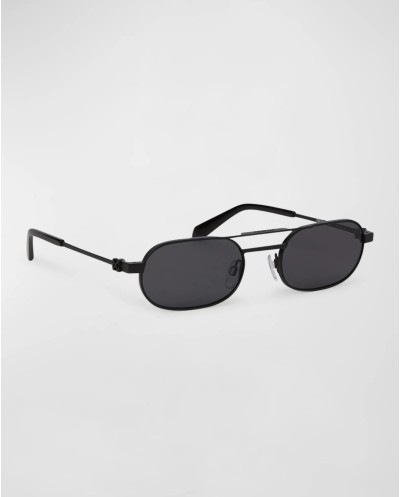 Off-White OERI123 Μαύρα Μεταλλικά Γυαλιά Ηλίου – Dark Grey Φακοί