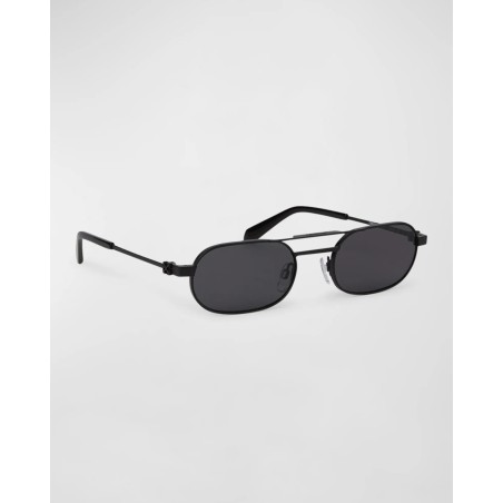 Off-White OERI123 Μαύρα Μεταλλικά Γυαλιά Ηλίου – Dark Grey Φακοί